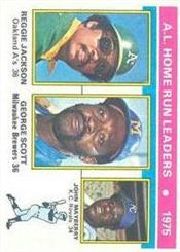 1976 Topps Baseball Cards      194     Reggie Jackson/George Scott/Lee Mayberry LL